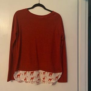 L. A. Soul Rust Deer OPEN BACK SWEATER